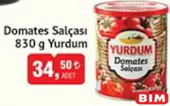 YURDUM DOMATES SALÇASI 830 G